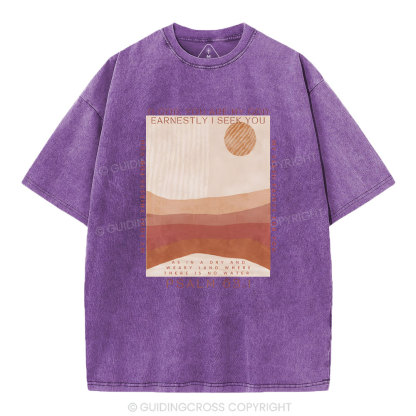 Earnestly I Seek You Christian Washed T-Shrit