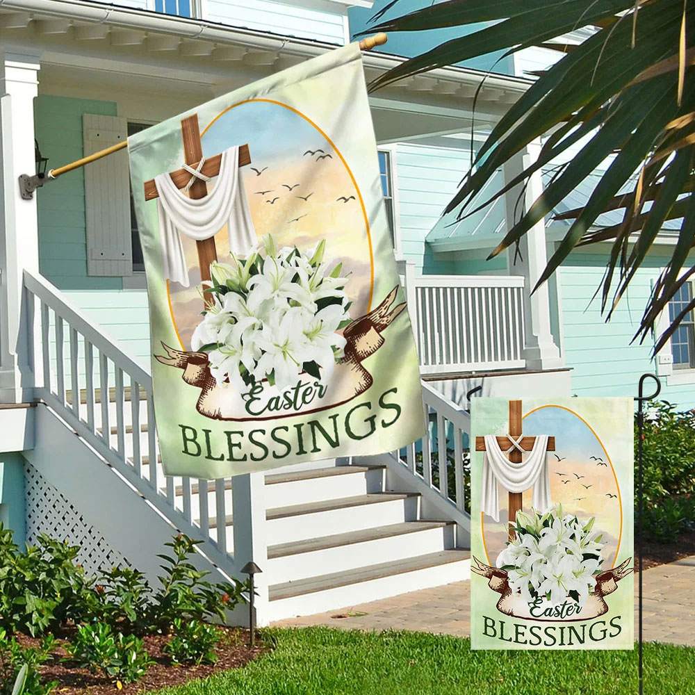 Easter Blessings Christian Flag