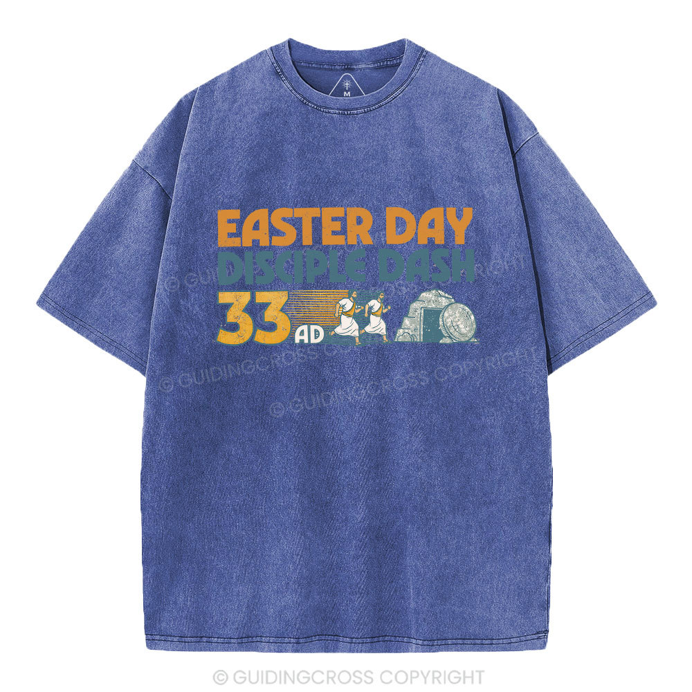 Easter Day Disciple Dash Christian Washed T-Shirt