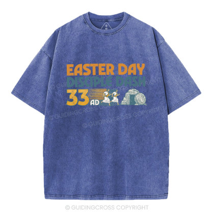 Easter Day Disciple Dash Christian Washed T-Shirt