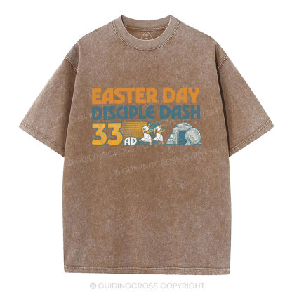 Easter Day Disciple Dash Christian Washed T-Shirt