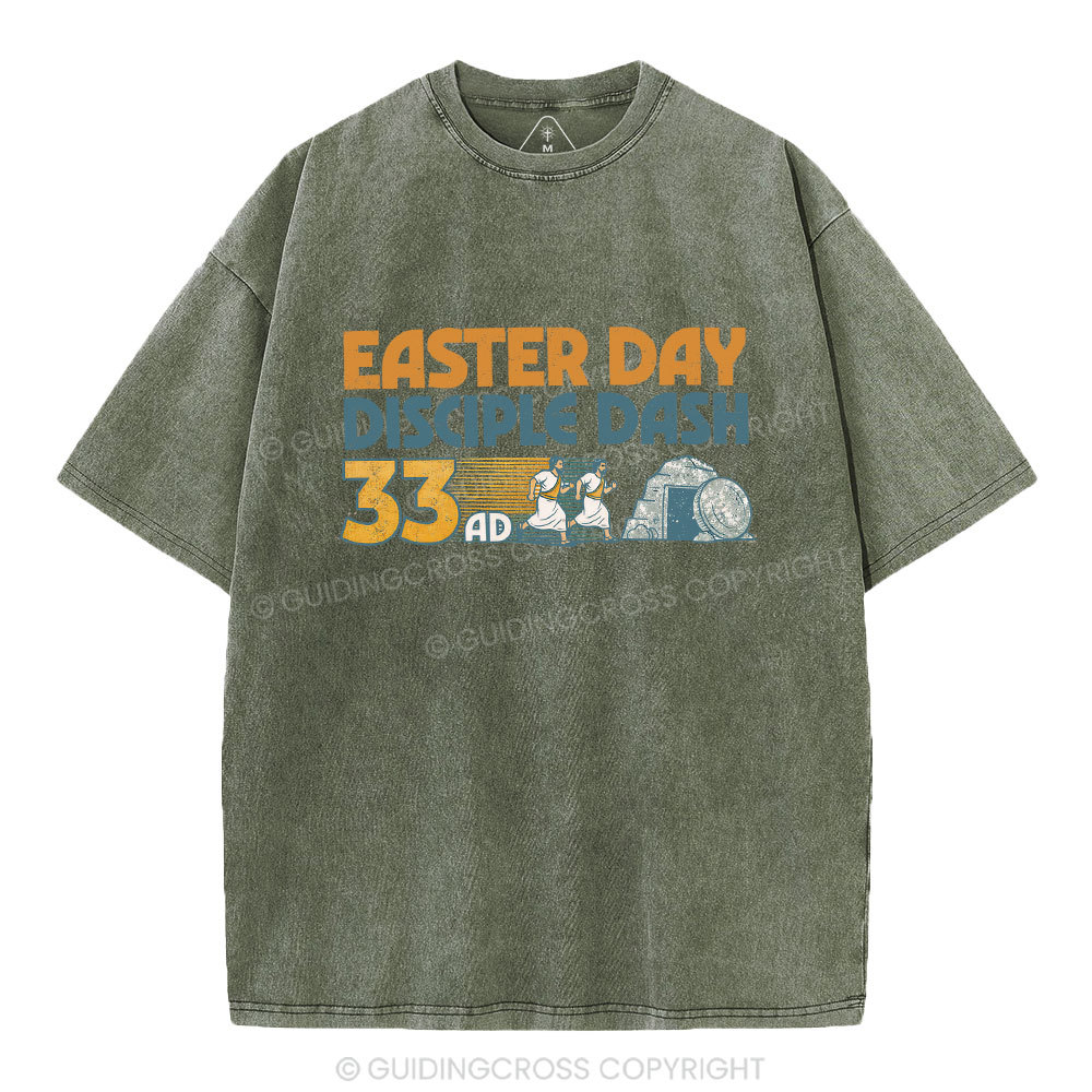 Easter Day Disciple Dash Christian Washed T-Shirt