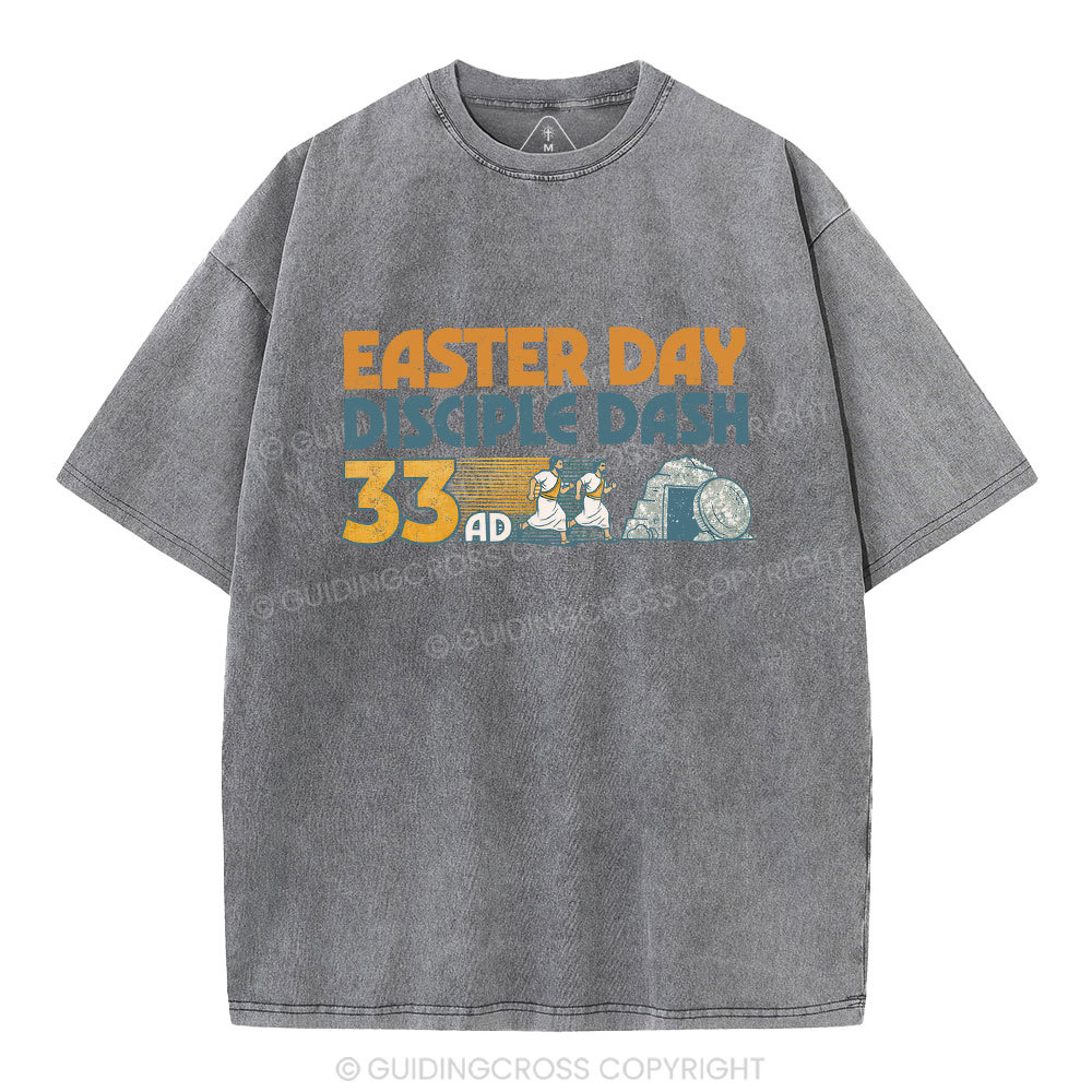 Easter Day Disciple Dash Christian Washed T-Shirt