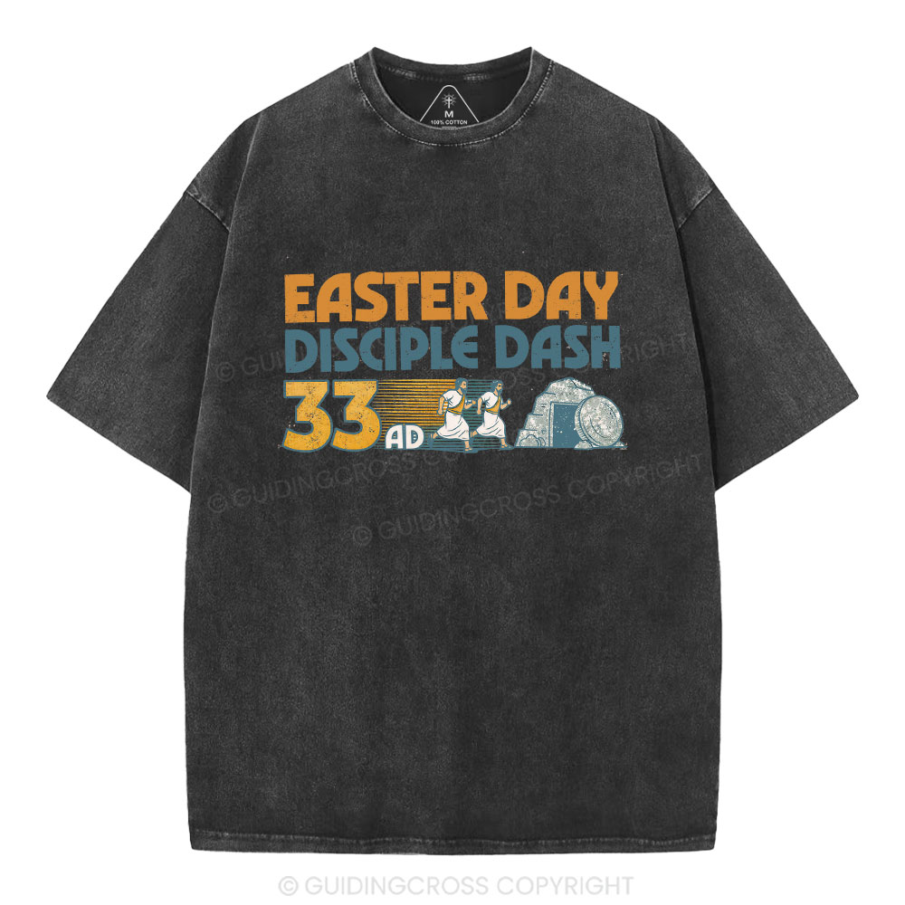 Easter Day Disciple Dash Christian Washed T-Shirt