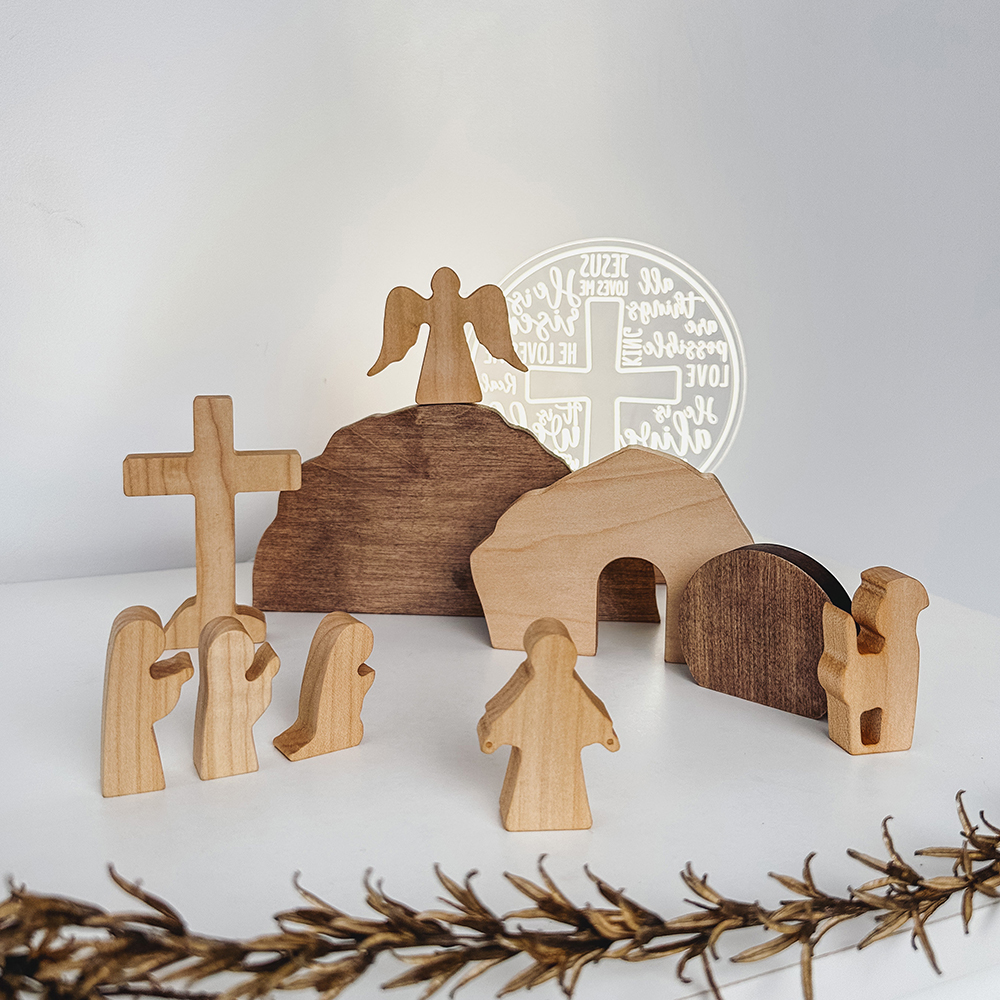 Easter Scene Wooden Decoration