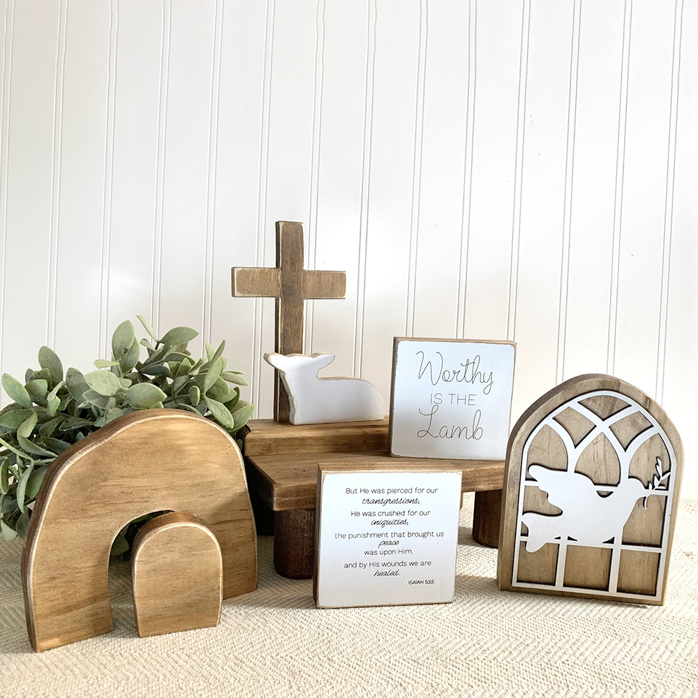 Easter Scene Wooden Decoration