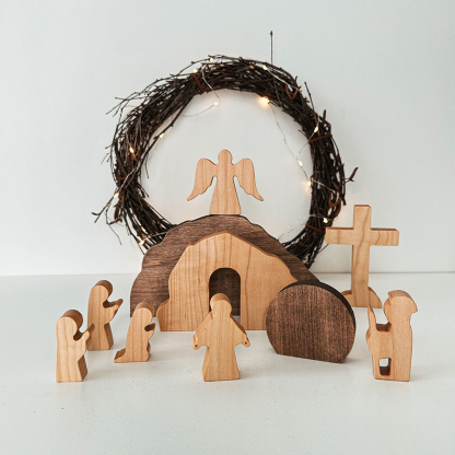 Easter Scene Wooden Decoration