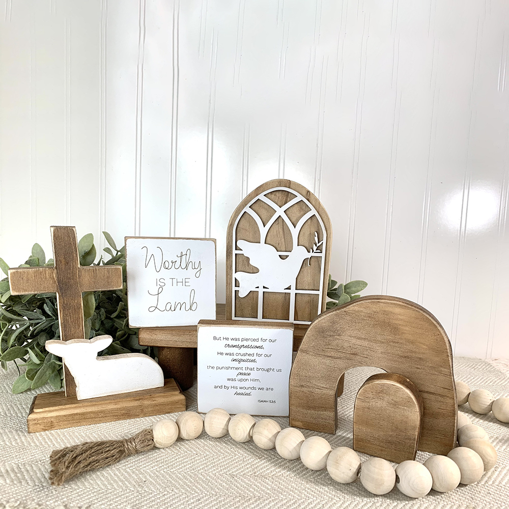 Easter Scene Wooden Decoration