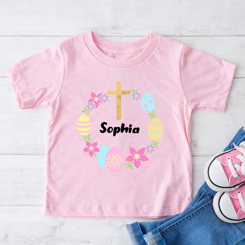 Easter Wreath Christian Kid T-Shirt