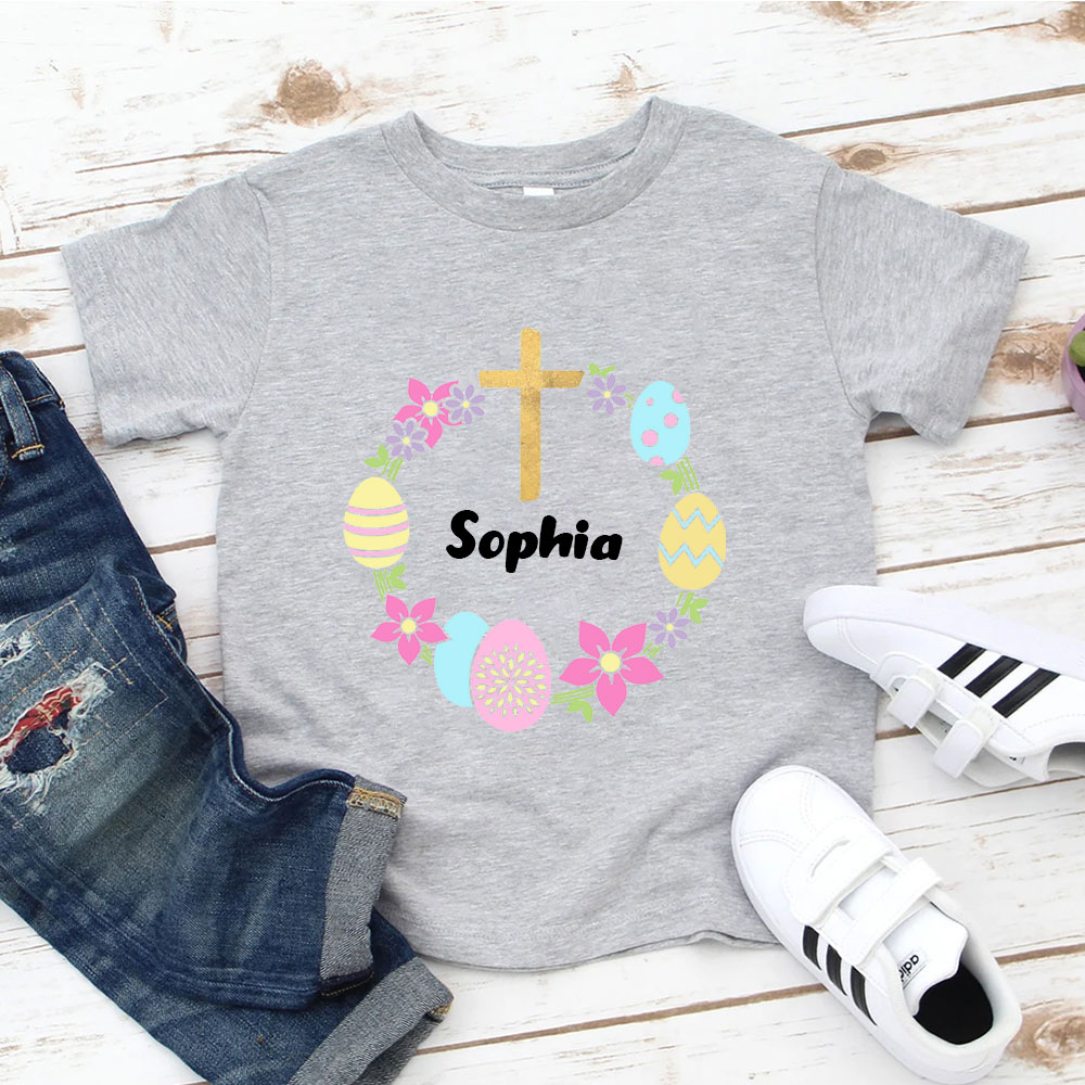 Easter Wreath Christian Kid T-Shirt