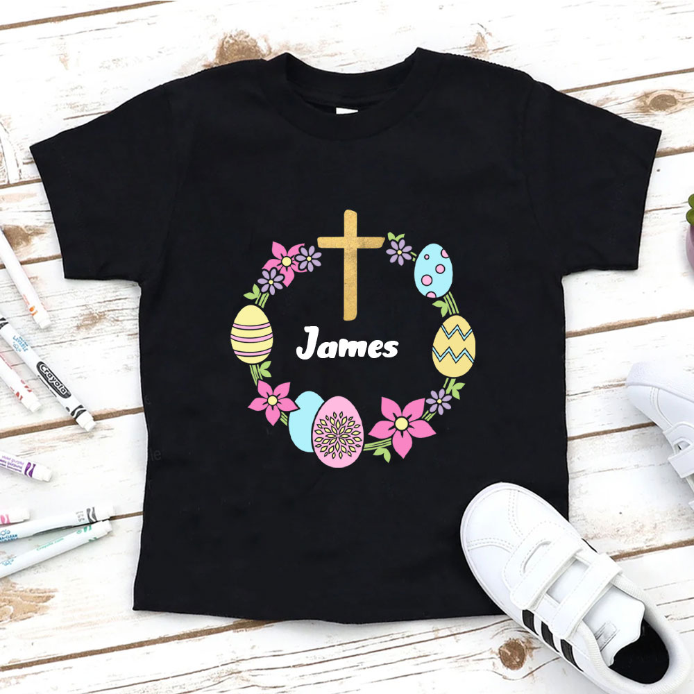 Easter Wreath Christian Kid T-Shirt