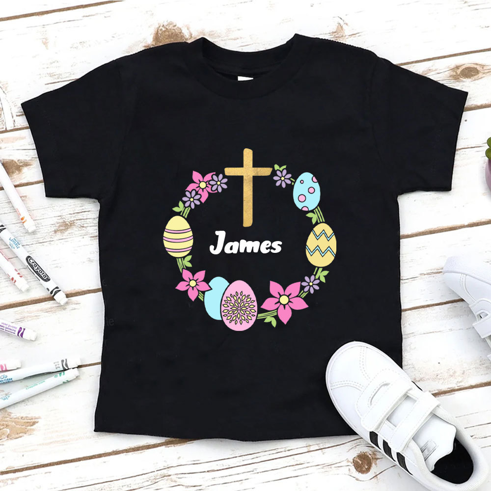Easter Wreath Christian Kid T-Shirt