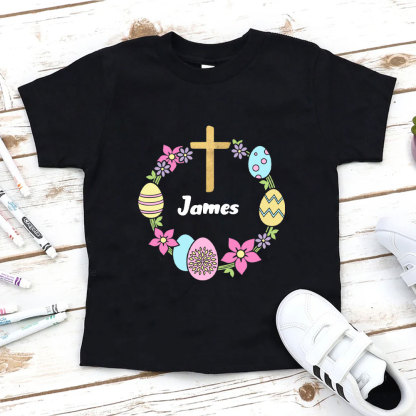Easter Wreath Christian Kid T-Shirt