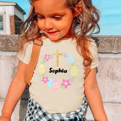 Easter Wreath Christian Kid T-Shirt