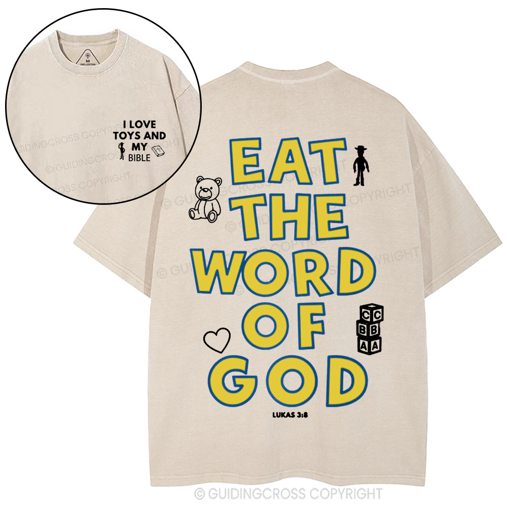 Eat The World Of God Christian Washed T-Shirt