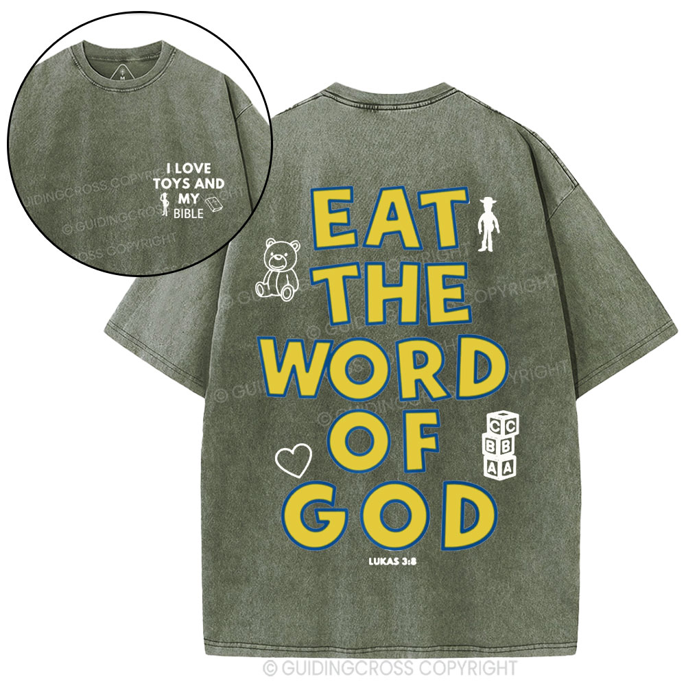 Eat The World Of God Christian Washed T-Shirt