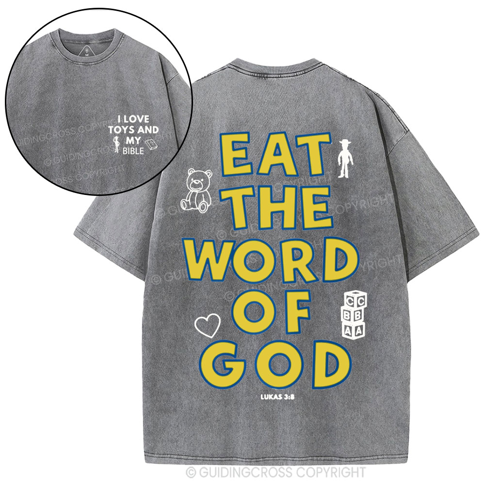 Eat The World Of God Christian Washed T-Shirt