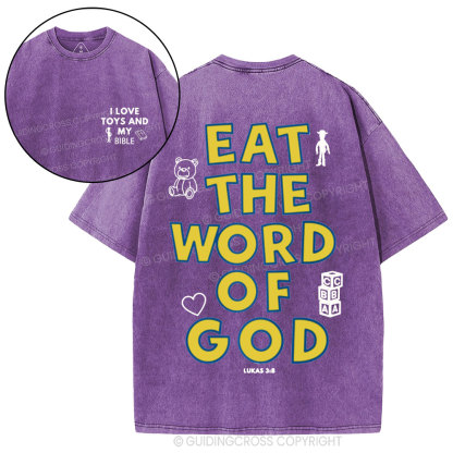 Eat The World Of God Christian Washed T-Shirt