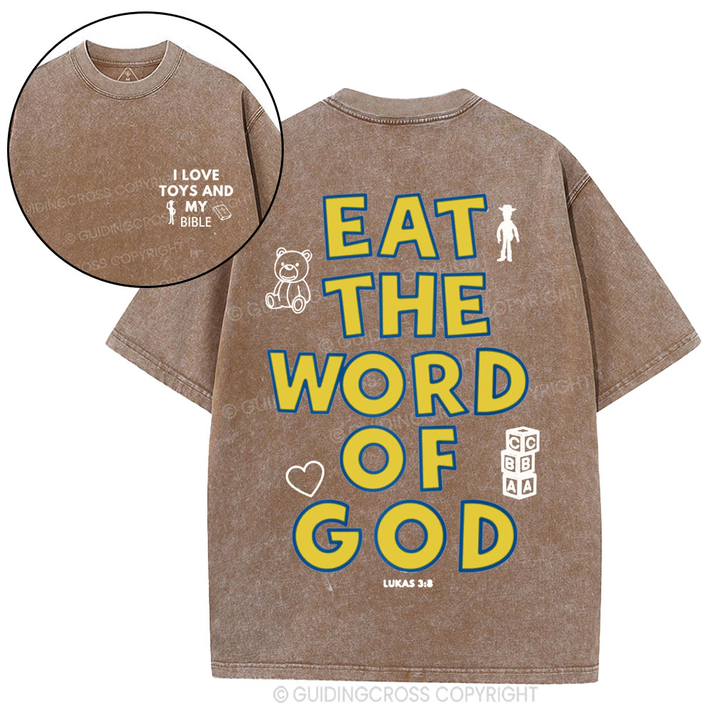 Eat The World Of God Christian Washed T-Shirt