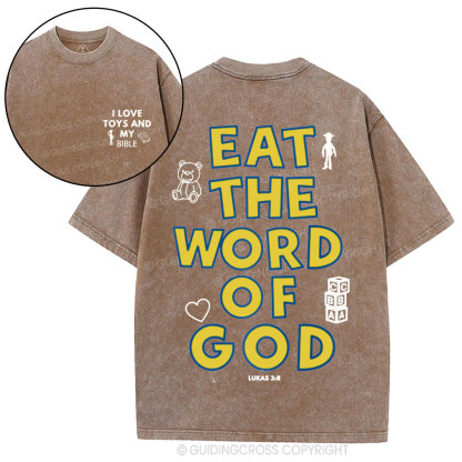 Eat The World Of God Christian Washed T-Shirt