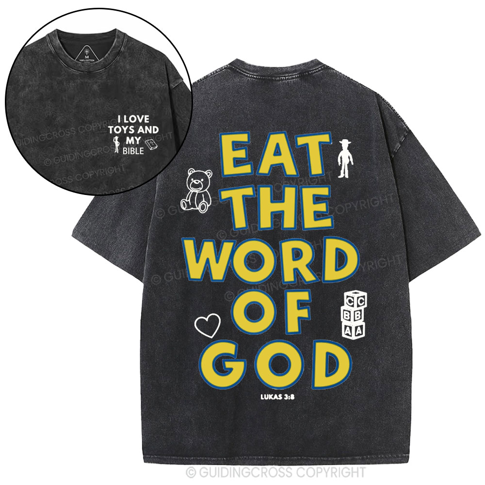 Eat The World Of God Christian Washed T-Shirt