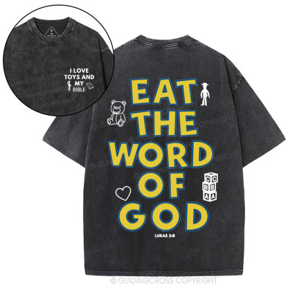 Eat The World Of God Christian Washed T-Shirt
