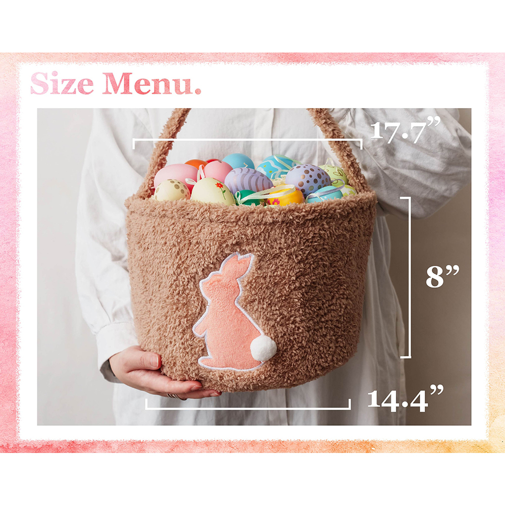 Embroidered Bunny Tail Bag Basket