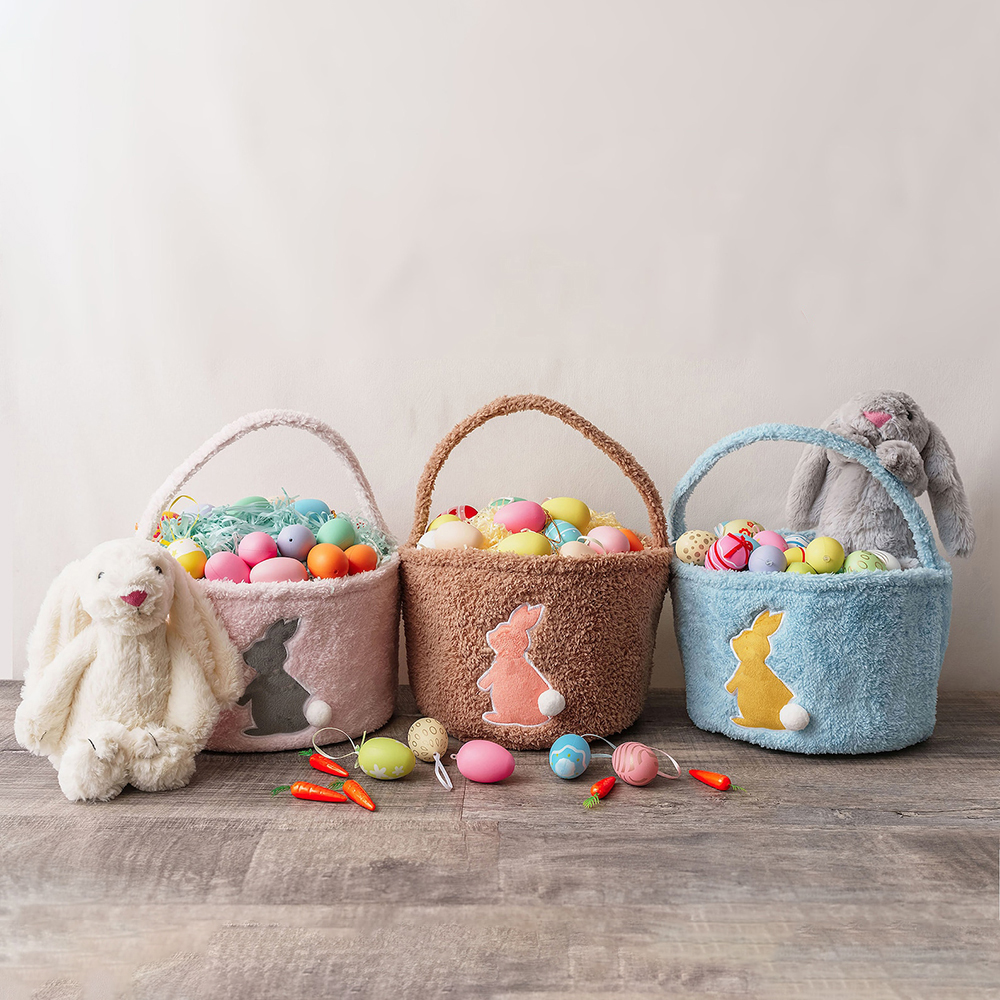 Embroidered Bunny Tail Bag Basket
