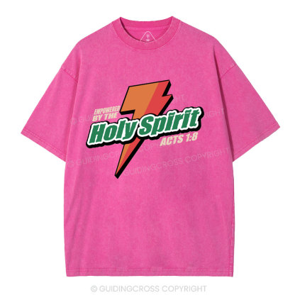 Empowered By The Holy Spirit Christian Washed T-Shirt