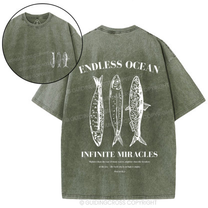 Endless Ocean Infinite Miracles Christian Washed T-Shirt