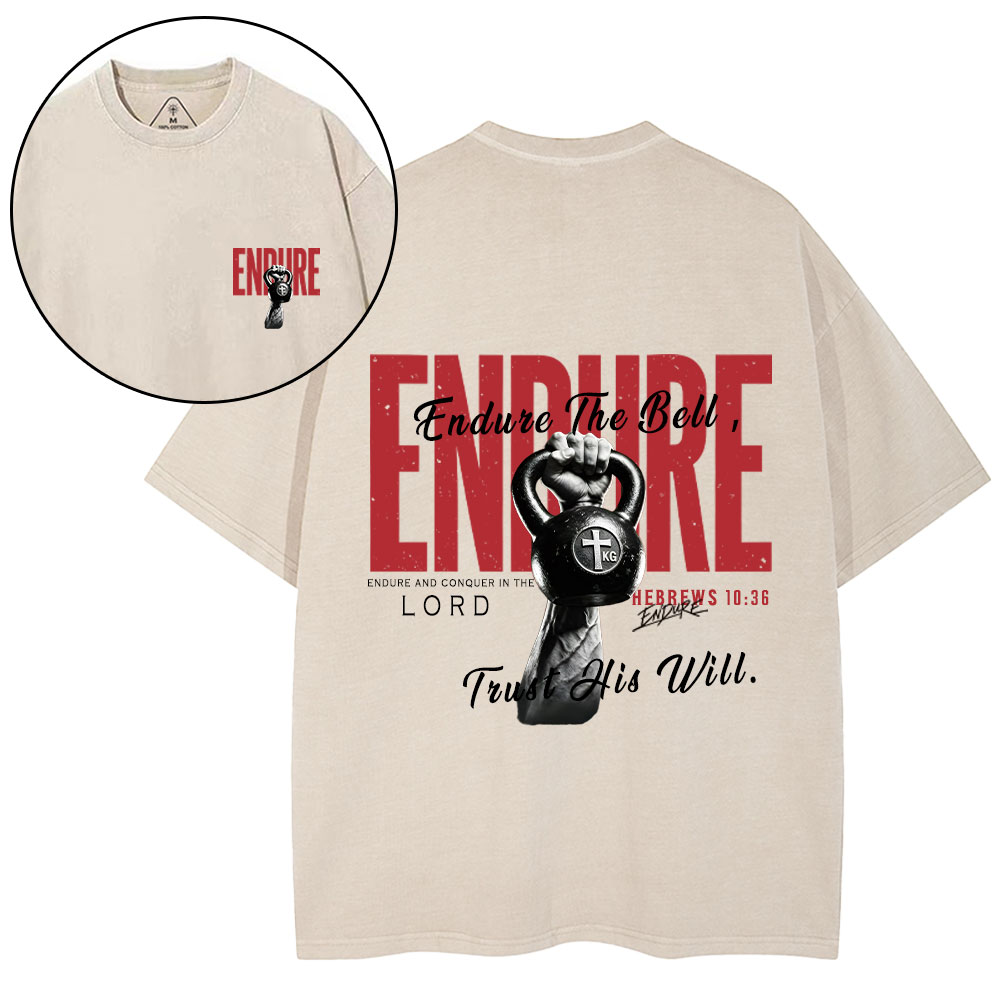 Endure And Conquer In The Lord Christian Washed T-Shirt