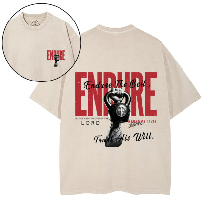 Endure And Conquer In The Lord Christian Washed T-Shirt