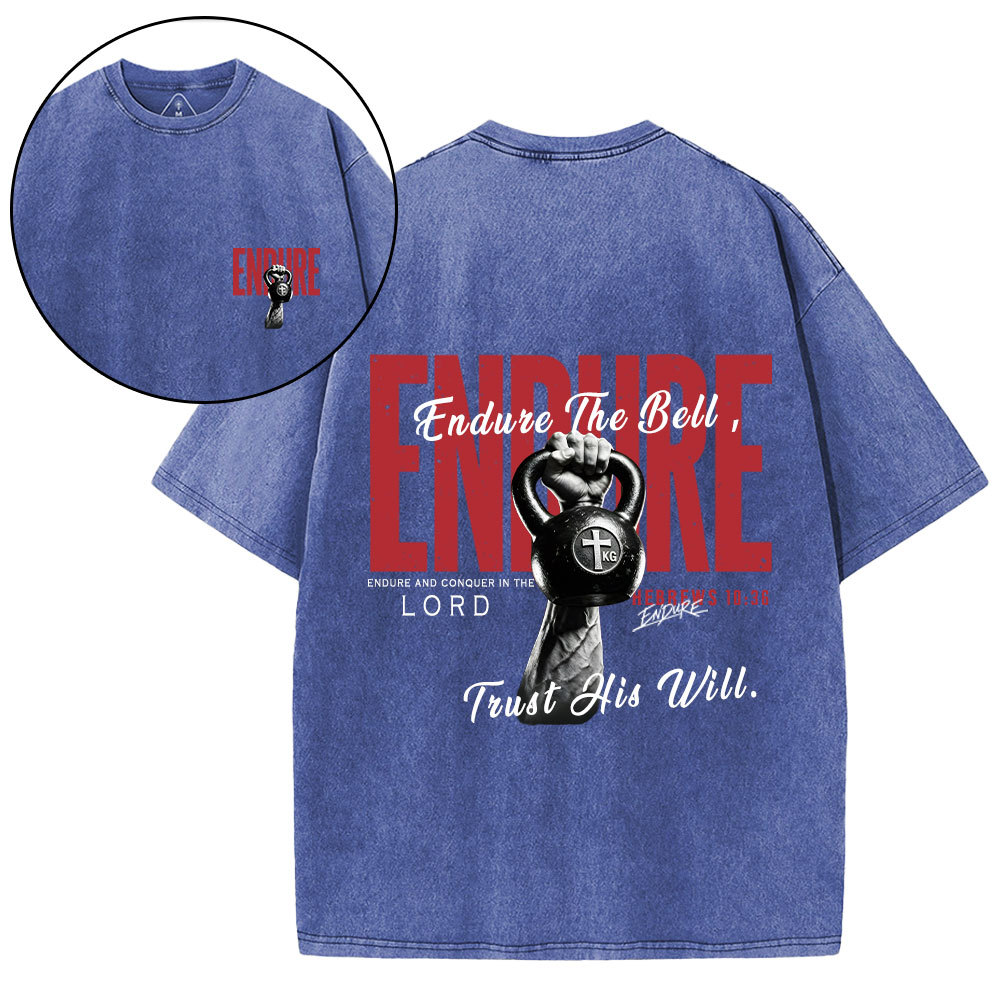 Endure And Conquer In The Lord Christian Washed T-Shirt