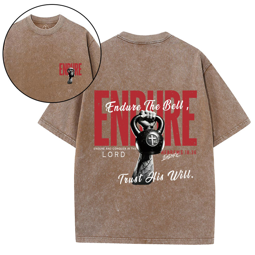 Endure And Conquer In The Lord Christian Washed T-Shirt