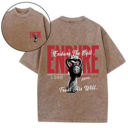 Endure And Conquer In The Lord Christian Washed T-Shirt