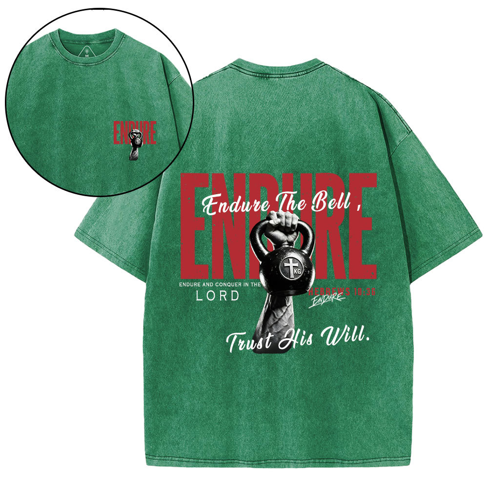 Endure And Conquer In The Lord Christian Washed T-Shirt