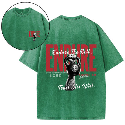 Endure And Conquer In The Lord Christian Washed T-Shirt