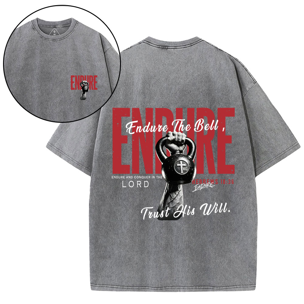 Endure And Conquer In The Lord Christian Washed T-Shirt
