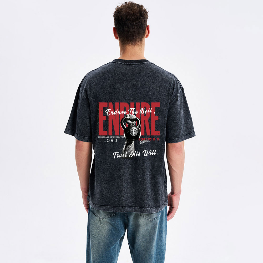 Endure And Conquer In The Lord Christian Washed T-Shirt