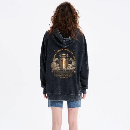 Enter Through The Narrow Gate Christian Washed Hoodie 