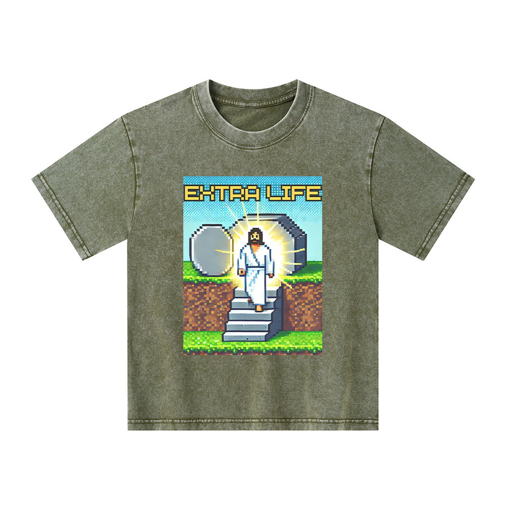 Enternal Life Christian Kid Washed T-Shirt