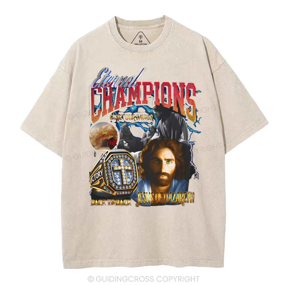 Eternal Champion Jesus Christian Washed T-Shirt