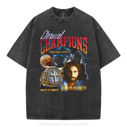 Eternal Champion Jesus Christian Washed T-Shirt