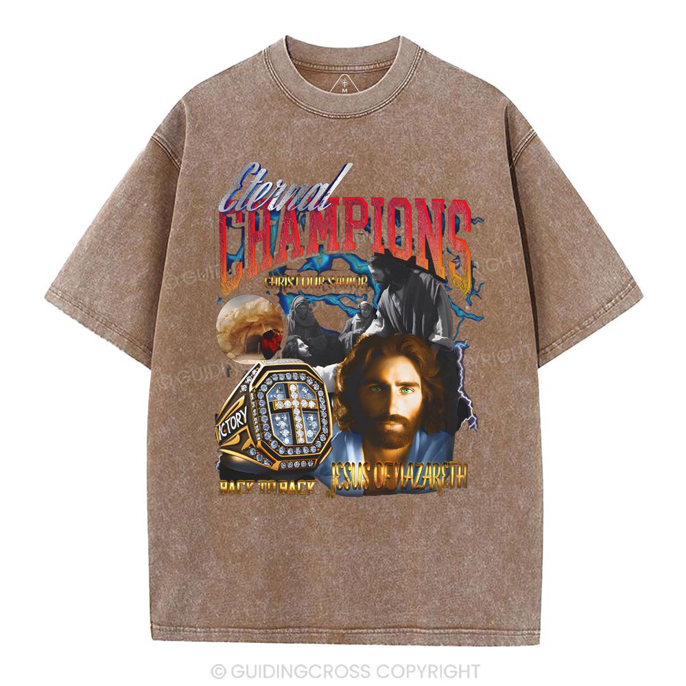 Eternal Champion Jesus Christian Washed T-Shirt