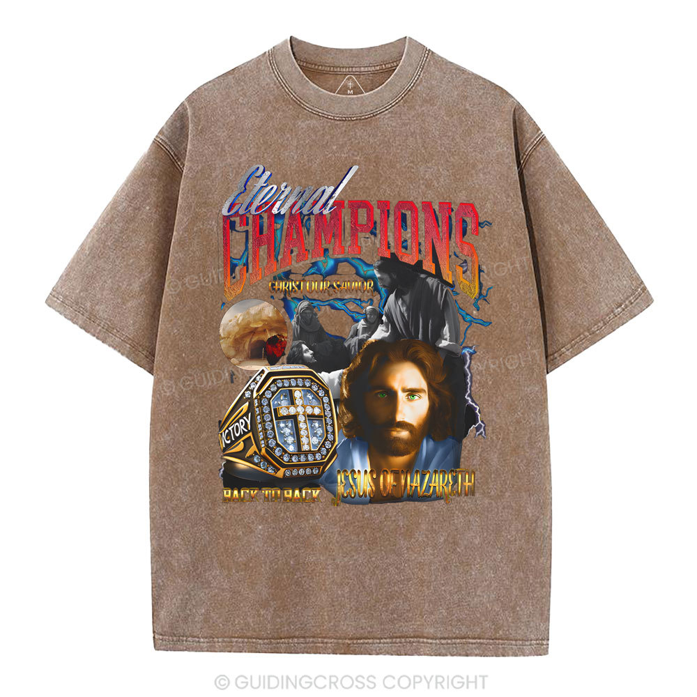 Eternal Champion Jesus Christian Washed T-Shirt