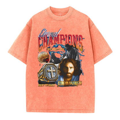 Eternal Champion Jesus Christian Washed T-Shirt