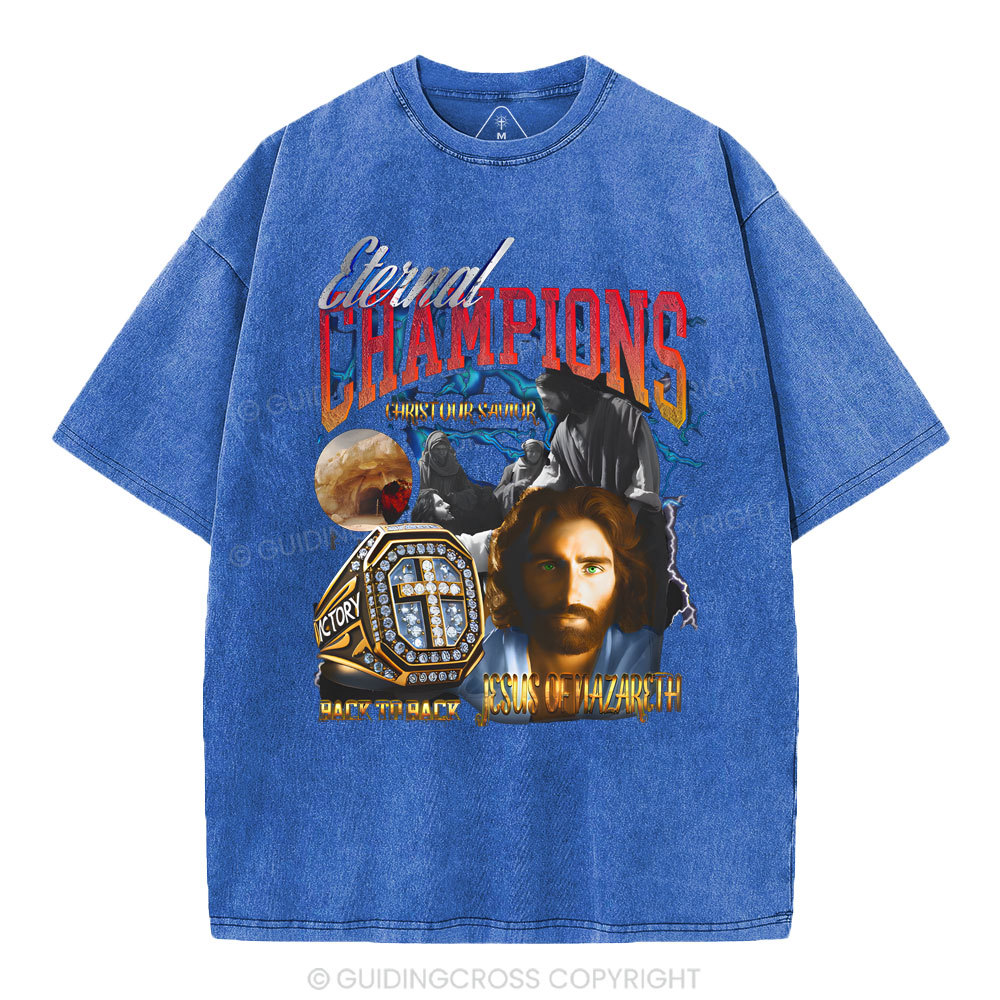 Eternal Champion Jesus Christian Washed T-Shirt