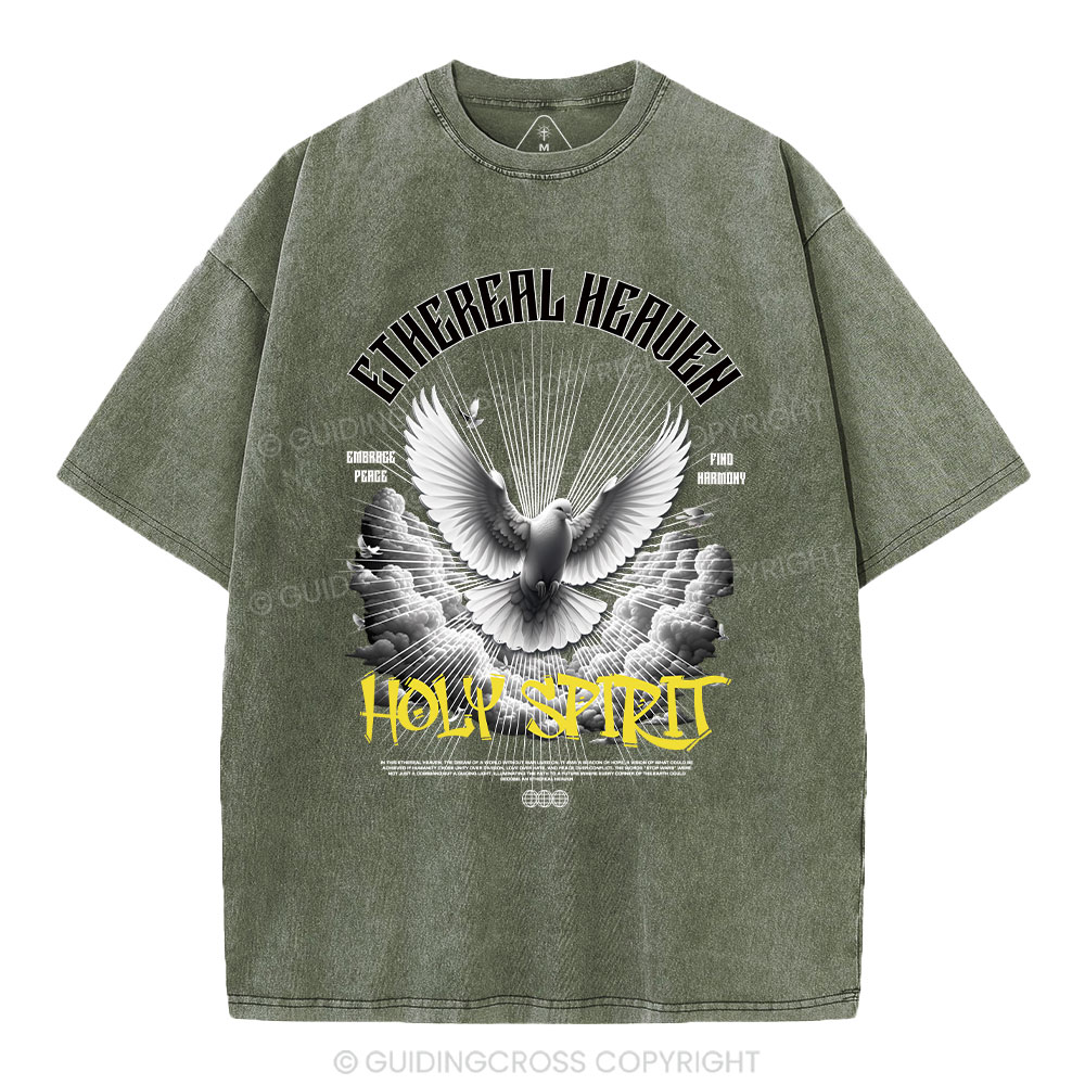 Ethereal Heaven Holy Spirit Christian Washed T-Shirt