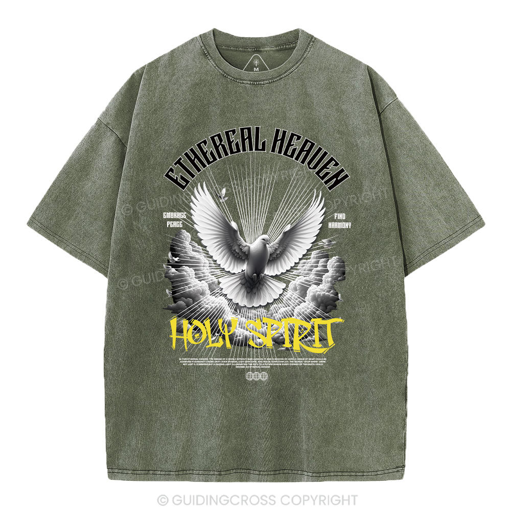 Ethereal Heaven Holy Spirit Christian Washed T-Shirt