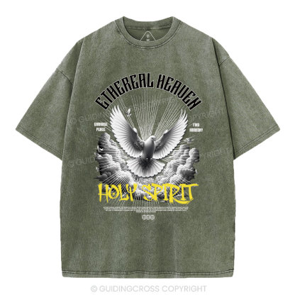 Ethereal Heaven Holy Spirit Christian Washed T-Shirt